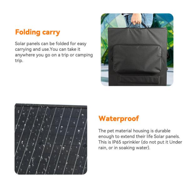 Impp de corrente de potência máxima 2.87A-15.15A Carregador solar de 50W 18V para acampamento