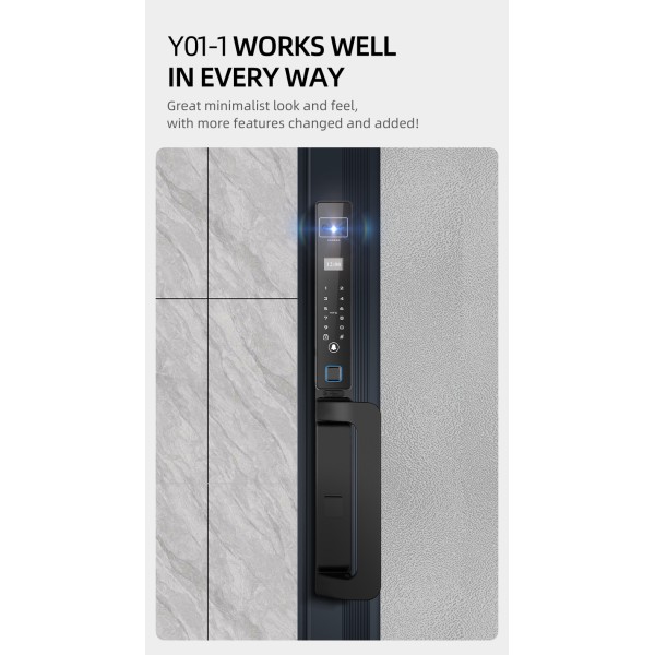 Face Recognition Fingerprint Lock 35MM Narrow Bezel Cell Phone Tuya Aluminum Door Code Lock Automatic Smart Door Locks