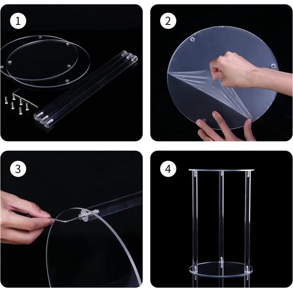 Acrylic Flower Stand Wedding Centerpieces Marriage Decorations Supplies Tabletop Decor Clear Display Rack Crystal Stage Pillar