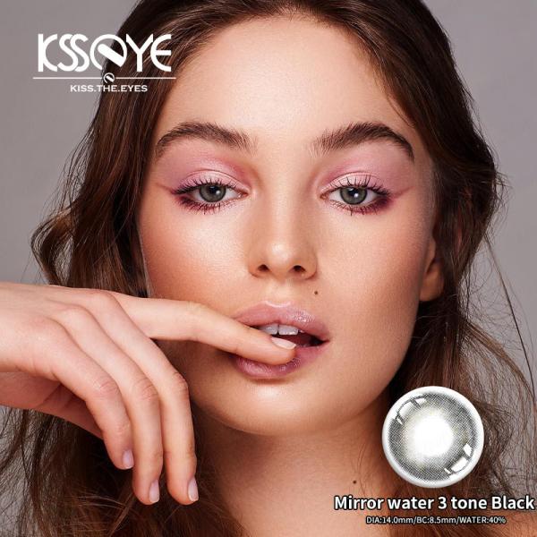 KSSEYE Natural Dark Circle Eye Natural Black Contacts Lens 14.2mm