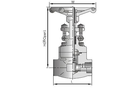 SS316 Forged Steel Valves Handwheel Operated , Rising Stem Butt Weld Gate Valve