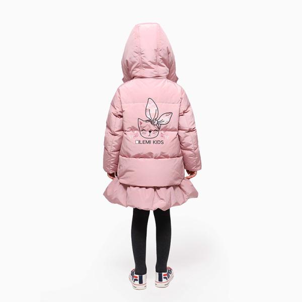 Wholesale Children'S Boutique 12M - 4T Pink Warm Down Outerwear Hooded Kids Clothes Winter Long Winter Coats Kids Girls