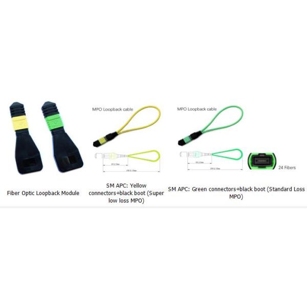 Módulo/cable de bucle invertido de fibra óptica monomodo MPO de 24 fibras