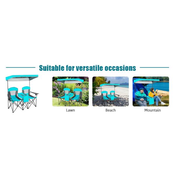 Camping Folding Chair With Umbrella, Recliner Chairs, Beach Chair Adults Camping Chair High Back with Umbrella