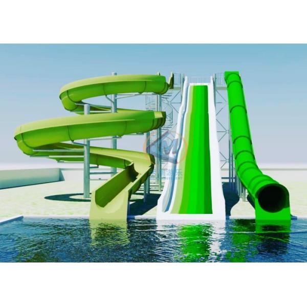 Adult Fiberglass Pool Slide With Slide 7m Height For Public Commercial Use