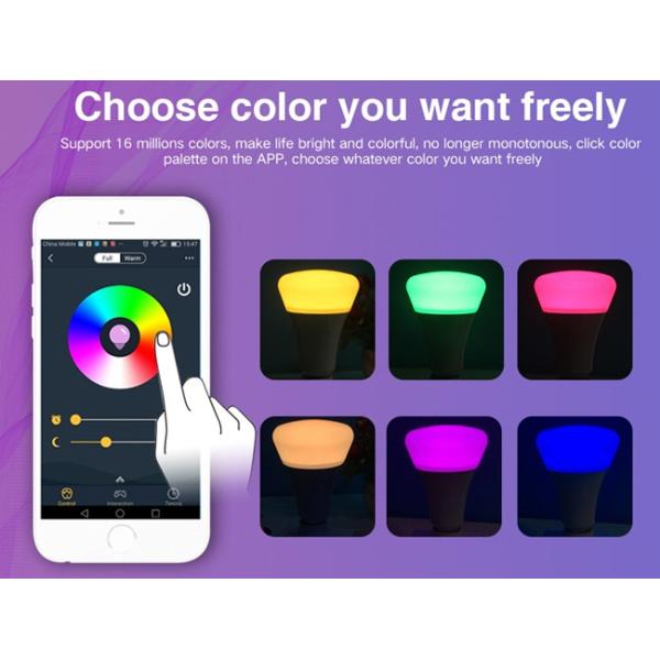 Compatible Wifi Color Changing Light Bulb , Smartphone Wifi Connected Light Bulbs