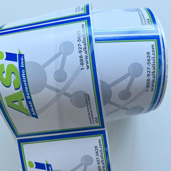 Custom Printing Vinyl Label Sticker Synthetic Paper Die Cut Roll For Labelling Machine