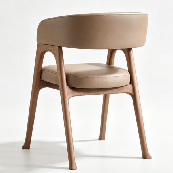 Ergonomic Upholstered White Ash Chair, Soft Rounded Shape for Restaurant, Hotel, Cafe & Office Use