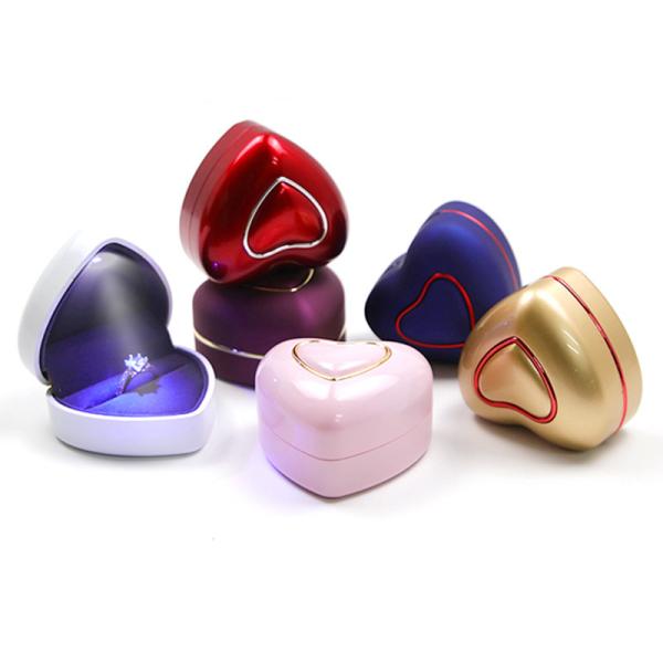 Boîte de bracelet à bague bleue avec lumière LED Hanhong Logo personnalisé