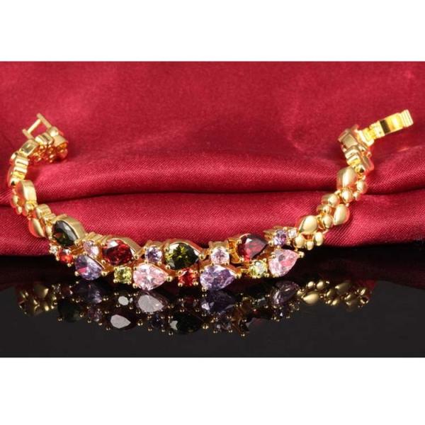 Gorgeous Cubic Zirconia Bracelet for Women Gold Plated Tennis  Bracelet (JKS950GOLD)