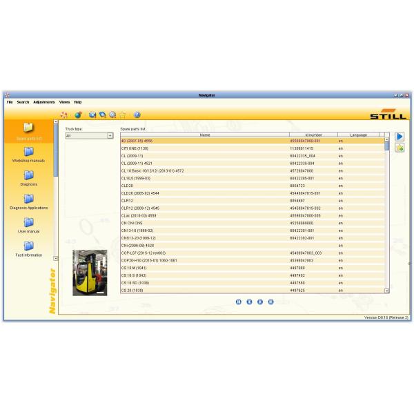 Каталог деталей ВСЕ ЕЩЕ Стедс сканнерСпаре грузоподъемника диагностический включая запасные каталоги деталей для НЕПОДВИЖНОГО Ваньер, ТИШИНЫ и СА