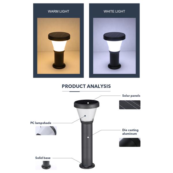 тропа СИД 6000K солнечная освещает сумрак для того чтобы рассветать свет открытого сада с батареей LiFePO4
