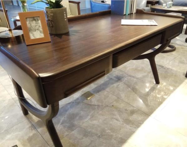 1.5m European Solid Wood Furniture Wood Writing Desk With Keyboard Drawer Two Drawers