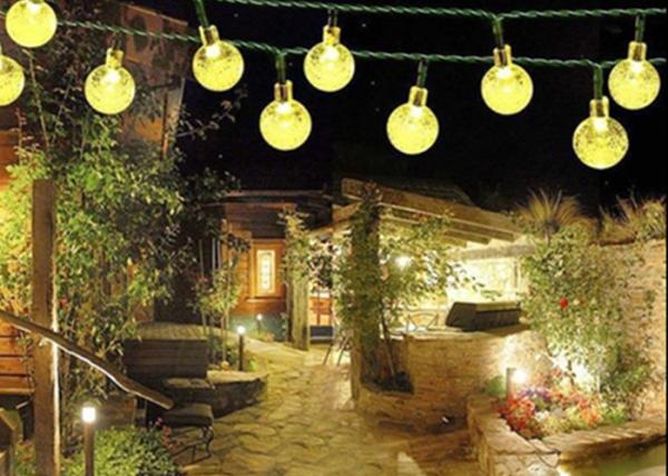 Luzes feericamente solares da corda do diodo emissor de luz da bola de cristal de 19,7 Ft para a decoração do feriado