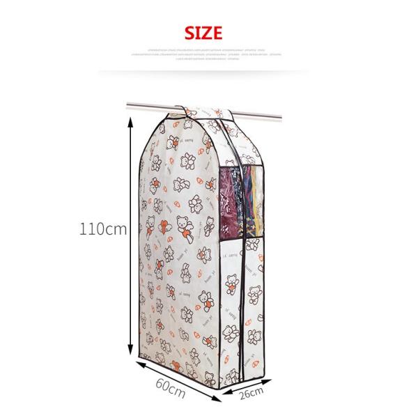 Bolso a prueba de polvo no tejido reciclable de la cubierta del traje del bolso del almacenamiento de la ropa de la limpieza en seco