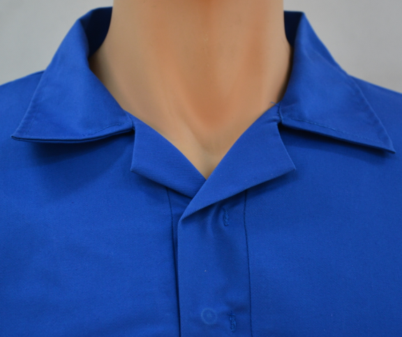 Breathable Custom Work Shirts Long Sleeve Mid Blue Color With Metal Snaps