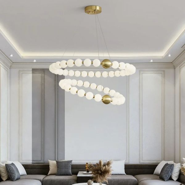 Round Ring Hanging Lamp Frosted Ball Ceiling Chandelier High Quality Living Room Dining Room Hanging Light (WH-AP-666)