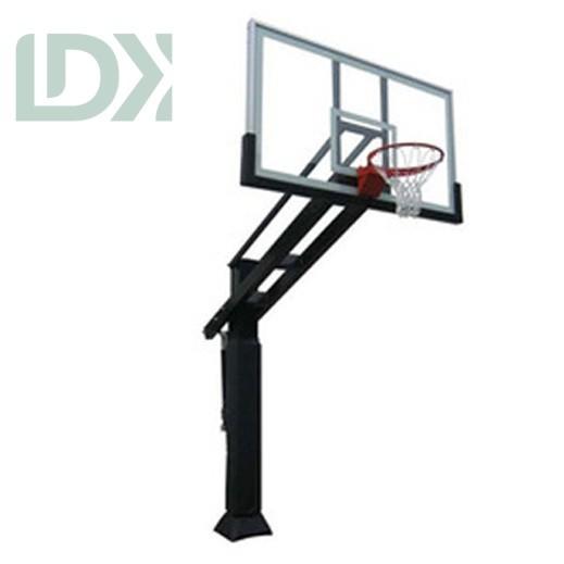 Outdoor Inground Basketball Hoop Basketball Stand With Tempered Glass Backboard