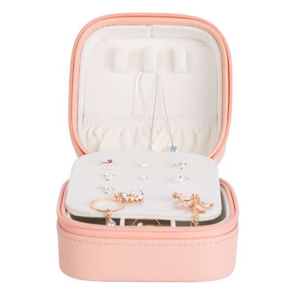 молния металла шкатулки для драгоценностей перемещения оранжевого квадрата портативная