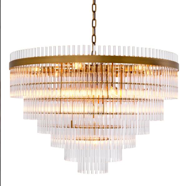 Chandelier de cristal moderne de luxe Villa contemporaine de cristal décoratif Chandelier de lampe suspendue pour la salle à manger