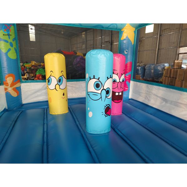 Commercial SpongeBob SquarePants Inflatable Bounce House with Slide For Kids