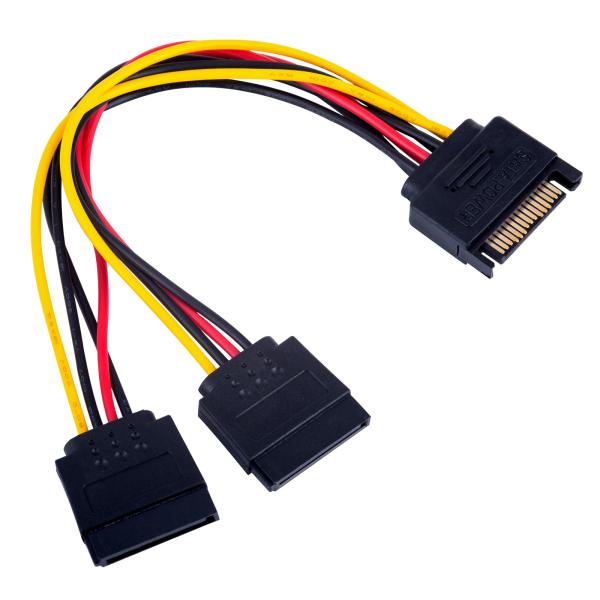 Hard Disk Power Internal Power Cables 15 Pin SATA Male To 2 Female 15 Pin Power HDD Splitter 1 To 2 Extension Cable