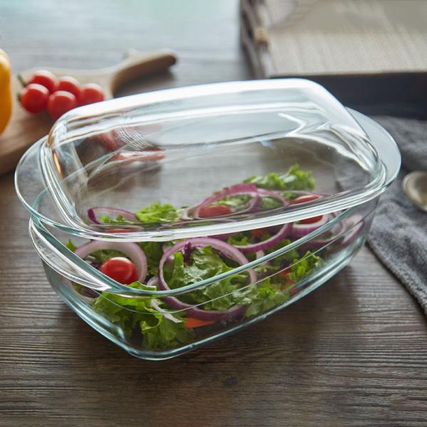 High Borosilicate Glass Tableware Food Safe Pizza Glass Baking Pan