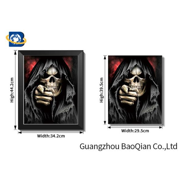 PET / PP 3D Lenticular Pictures , 3D Printing Service Atrocious Ghost Skull Wall Paper