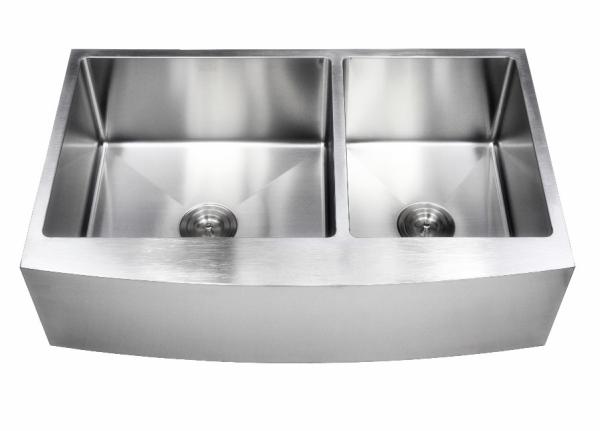 36 Inch Apron Stainless Steel Kitchen Sink Curved Front Farm Brushed Surface / Apron Stainless Steel Kitchen Sink