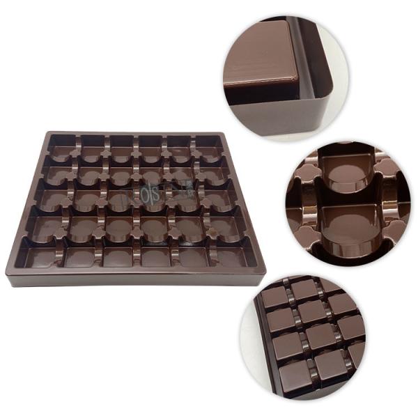Brown Plastic Chocolate Packaging 30 Cavity Chocolate Blister Tray Disposable