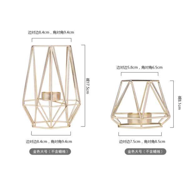 Simple Iron geometric Candle Holder Wedding Home Gem Candle stand Craft