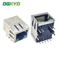 Le connecteur RJ45 horizontal gauche simple de DGKYD111B510DB3A1DPT a intégré la baïonnette de POE de filtre de transformateur vers le bas