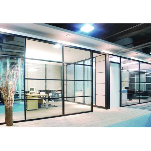 Звукоизоляционные огнеупорные сползая стены раздела офиса стеклянные с алюминиевой рамкой