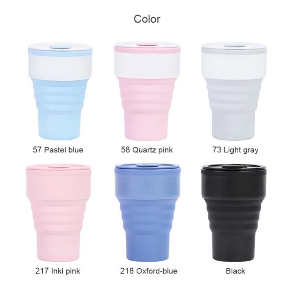 Силикон кружки кофе перемещения ОЭМ Эко дружелюбный складной складной с крышкой