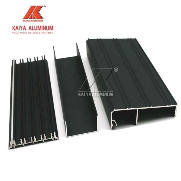 Alloy Sliding Door Profile Aluminium Window Extrusions Black Powder Coating