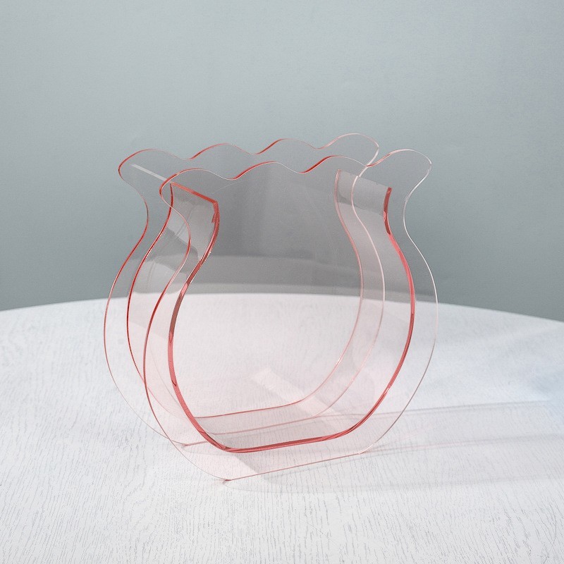 Fish Shaped Acrylic Vase | Clear Flower Vase & Mini Fish Bowl | Modern Table Centerpiece for Wedding, Home & Office Decor