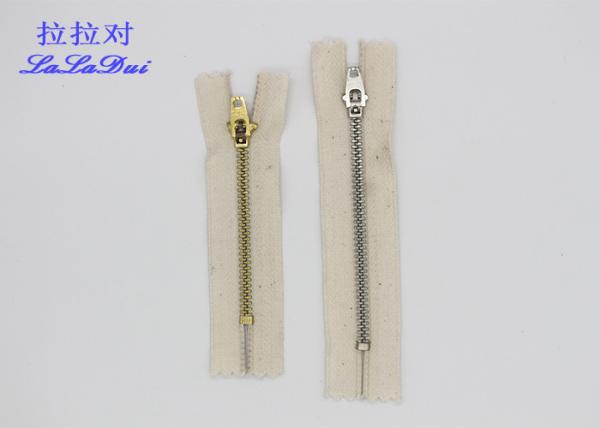 Cotton Overcoat Reverse Coil Zipper , Plating Nickel Teeth White Invisible Zipper