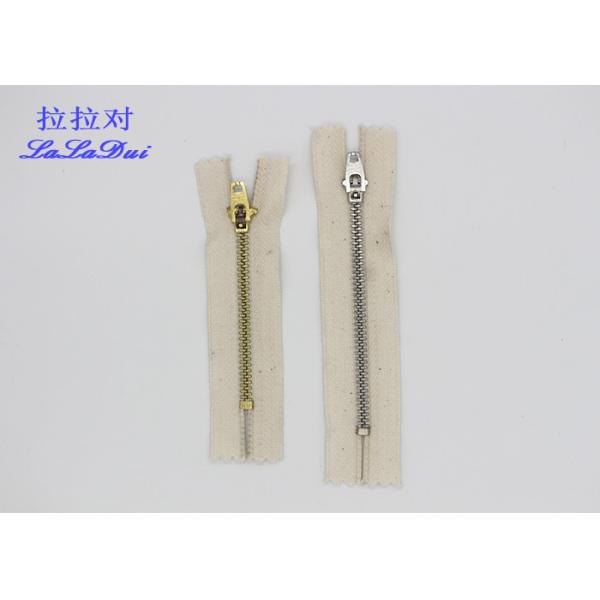 Golden Ykk Teeth Cotton Zipper 5# Auto Lock Slider For Garments And Bags