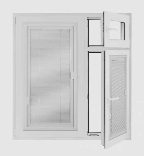 Fire Safety Double Glazed Aluminum Hollow Integral Blinds Between Glass Sliding Windows Magnet Controller Shutters