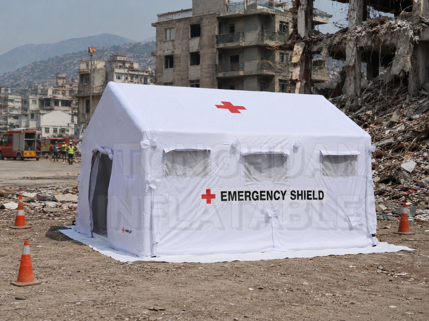 Custom Emergency Inflatable Tent with Large Entrance and Flexible Layout for Field Hospitals Relief Programs and Events