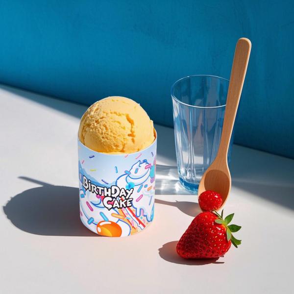 Impresión personalizada de cartón cilindro tubo de papel embalaje de helados con logotipo en relieve tapa de movimiento de metal