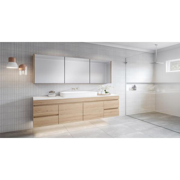Modern Design Dark Wood Grain Bathroom Cabinet with Wall Mount and Plywood Door Panel