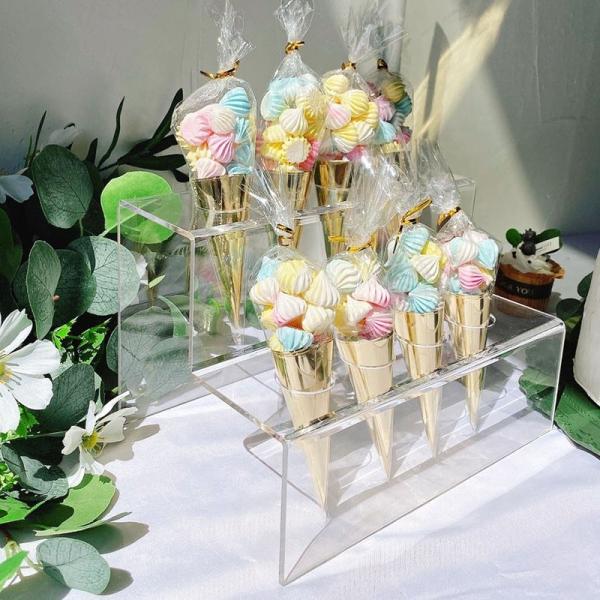 Acrylic Ice Cream Cone Stand Display Holder 1-10 Hole Transparent Acrylic Stand Custom