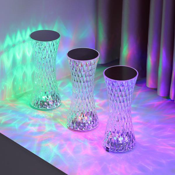 19*8*8cm Crystal Desk Lamp 5W Rechargeable 04 Led Crystal Lamp