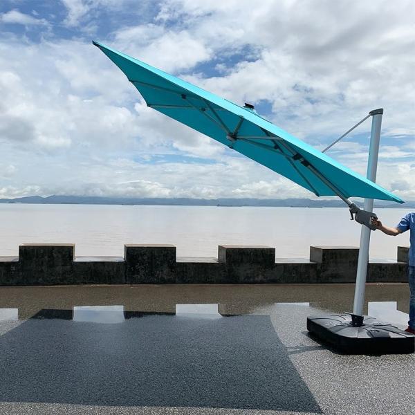 Big Patio Parasol Outdoor Aluminium Cantilever Restaurant Umbrella Sonnenschirm Garten Mit Led