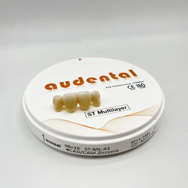 Audental 98 ST/DST Dental Zirconia Block 1100MPA 43% TRANSLUCENCY Color A1,A2,A3
