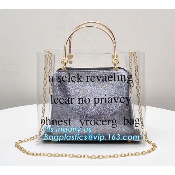 Waterproof transparent pvc shoulder bag beach tote bag, Stylish young outdoor carry clear pvc shoulder bag, PVC Beach To