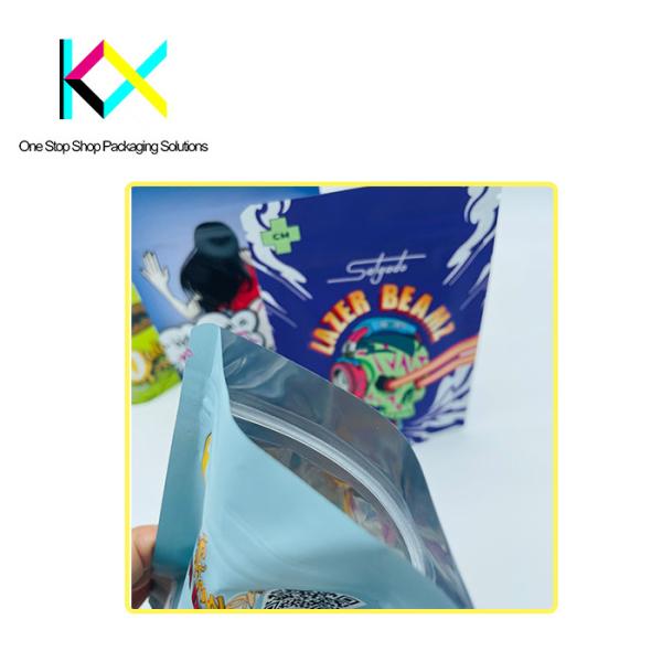 Spot UV Glossy Mylar Ziplock Stand Up Bags Recyclable Resealable Pouches ISO9001