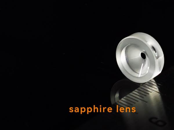 Fan Shaped Polished / Unpolished Sapphire Lens Glasses Al2O3 Single Crystal