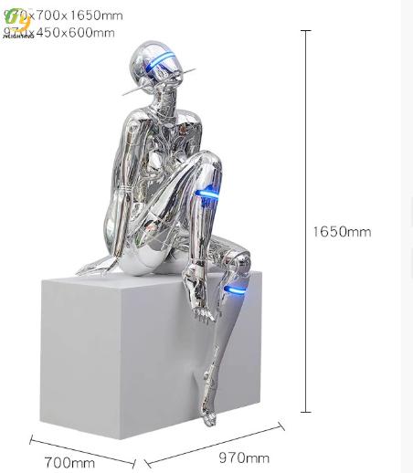 JYLIGHTING Decoration Future Mechanical Goddess Sculpture Art Figure Model Large Modern Floor Light